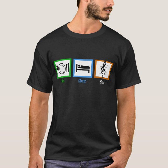 Camiseta Comer Sleep Sing (Anverso)