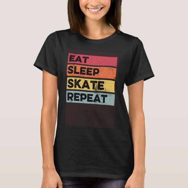 Camiseta Comer Sleep Skate Repetir Skateboarder Skateboardi (Anverso)