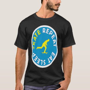 Camiseta Comer Sleep Skate Repetir Skateboarding Skater Boy