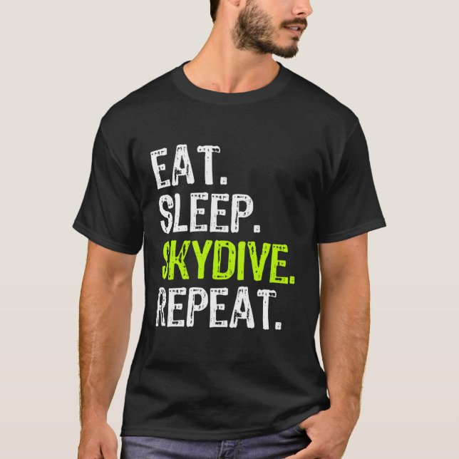 Camiseta Comer Sleep Skydive Repetir Skydiver Funny (Anverso)