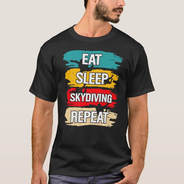 Camiseta Comer Sleep Skydiving Repetir (Anverso)