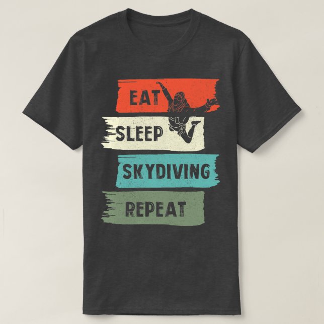 Camiseta Comer Sleep Skydiving Repetir (Diseño del anverso)