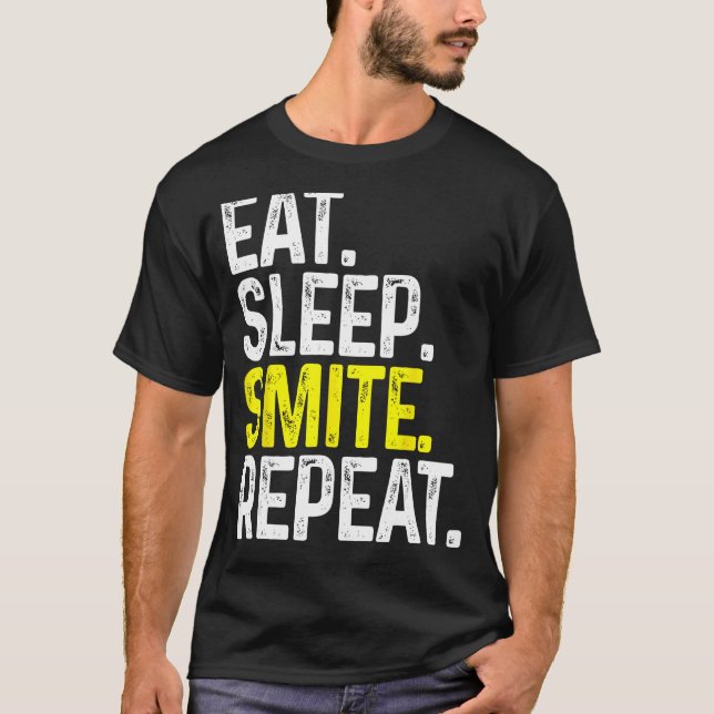 Camiseta Comer Sleep Smite Repetir Funny Tabletop Rolling G (Anverso)