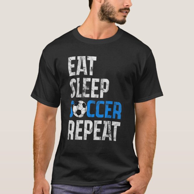 Camiseta Comer Sleep Soccer Repetir 7 (Anverso)
