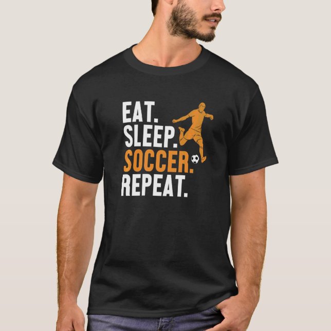 Camiseta Comer Sleep Soccer Repetir Futbol Fußball Gol Keep (Anverso)