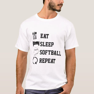 Camiseta Comer Sleep Sofball Repetir el deporte