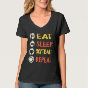 Camiseta Comer Sleep Softball Repetir el entrenador de Soft