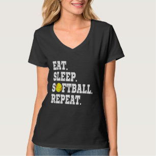 Camiseta Comer Sleep Softball Repetir Para Softball Vintage
