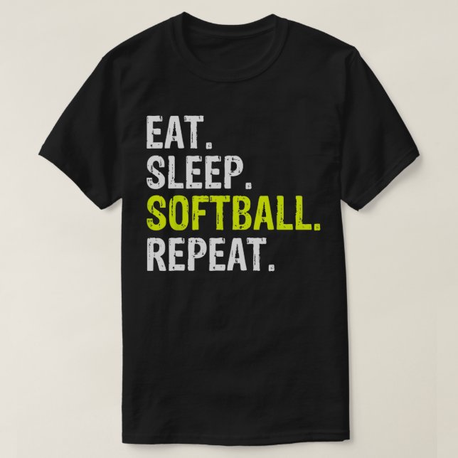 Camiseta Comer Sleep Softball Repetir regalo deportivo (Diseño del anverso)