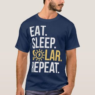 Camiseta Comer Sleep Solar Energía Renovable de repetición 