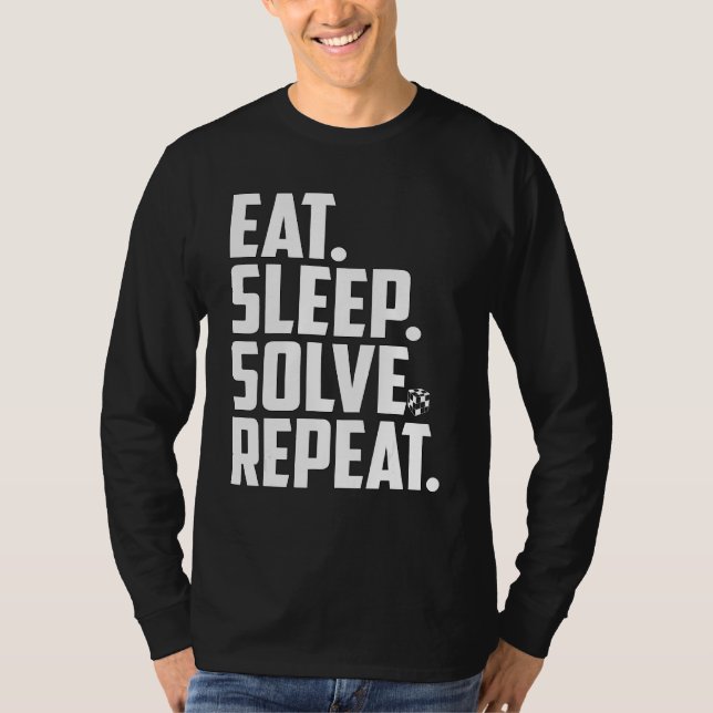 Camiseta Comer Sleep Solve Repetir Cubo De Cubo De Velocida (Anverso)