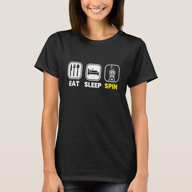 Camiseta Comer Sleep Spin I Spinning Wheinning Yarn Spinnin (Anverso)