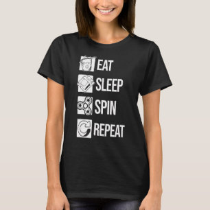 Camiseta Comer Sleep Spin Repetir Spinning Spinning Fidget 