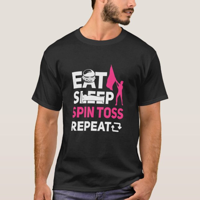 Camiseta Comer Sleep Spin Toss Repetir la protección de col (Anverso)