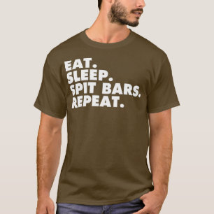Camiseta Comer Sleep Spit Barras Artista de música Rap Star