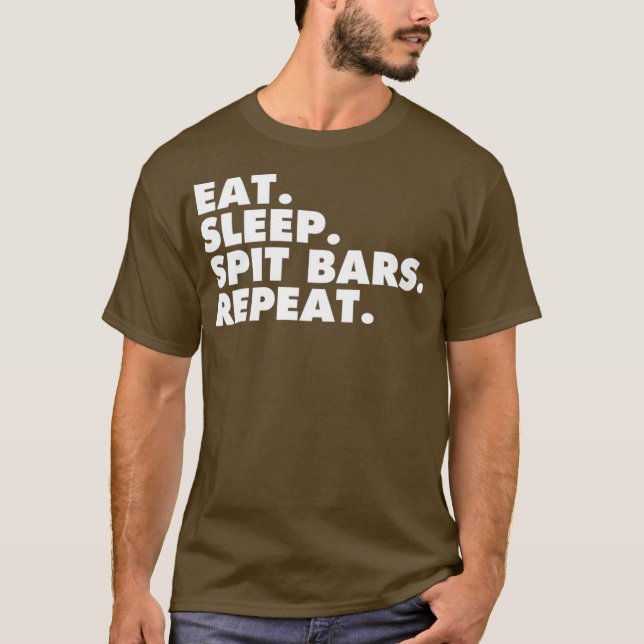 Camiseta Comer Sleep Spit Barras Artista de música Rap Star (Anverso)