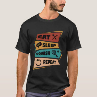 Camiseta Comer Sleep Squash Repetir Racket Sport Lover Dise