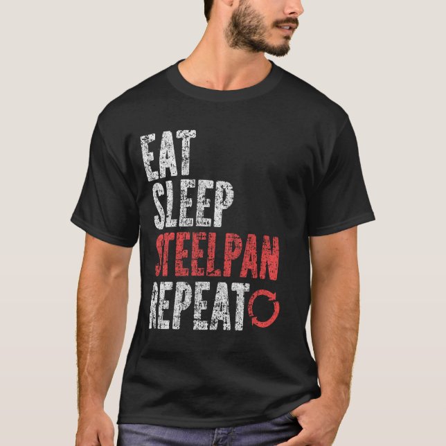 Camiseta Comer Sleep Steelpan Repetir (Anverso)