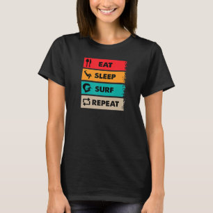 Camiseta Comer Sleep Surf Repetir la vida de Surf