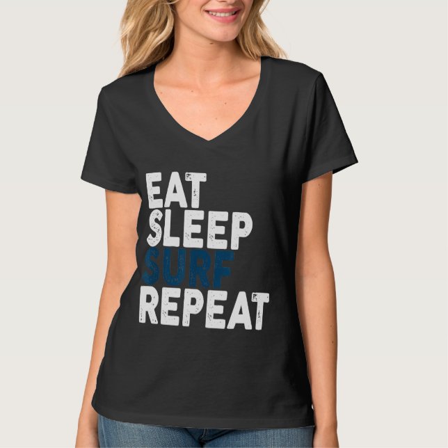 Camiseta Comer Sleep Surf Repetir Tee Surf (Anverso)