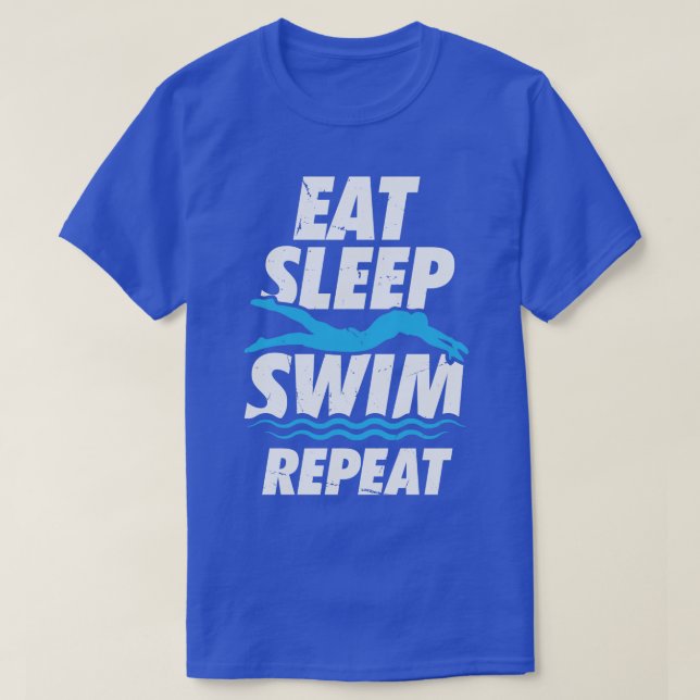 Camiseta Comer Sleep Swift Repetir Regalo Nadador (Diseño del anverso)