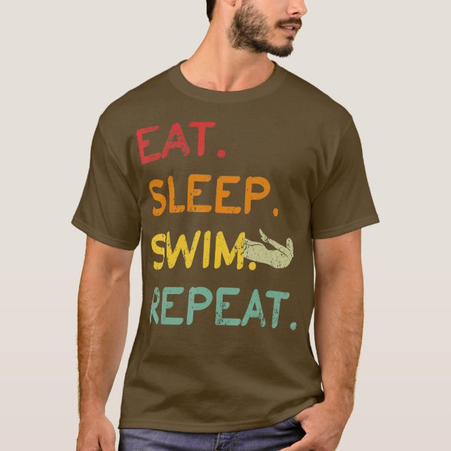 Camiseta Comer Sleep Swift Repetir Triatlón Entrenador De N (Anverso)