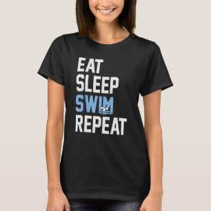 Camiseta Comer Sleep Swimmer Repetir nadador
