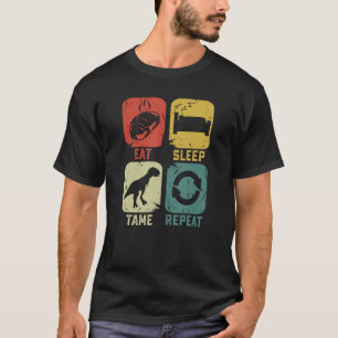 Camiseta Comer Sleep Tame Repetir Dinosaurio Jugador de Gee