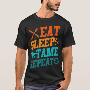 Camiseta Comer Sleep Tame Repetir Dinosaurio Trex Amantes D