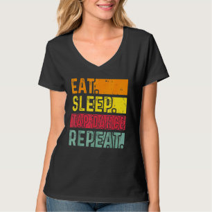 Camiseta Comer Sleep Tap Dance Repetir bailarina Retro Vi
