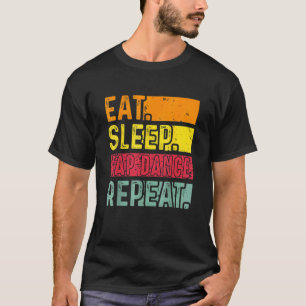 Camiseta Comer Sleep Tap Dance Repetir bailarina Retro Vi