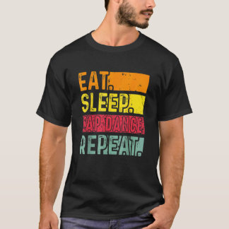 Camiseta Comer Sleep Tap Dance Repetir bailarina Retro Vi