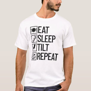 Camiseta Comer Sleep Tilt Repetir Pinball Arcade Gamer Pinb