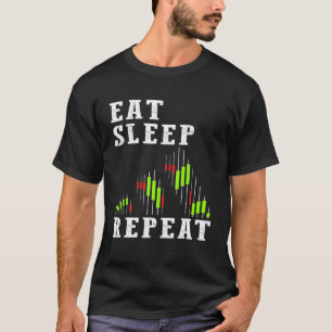 Camiseta Comer Sleep Trade Repetir FUNNY Stock Game Market