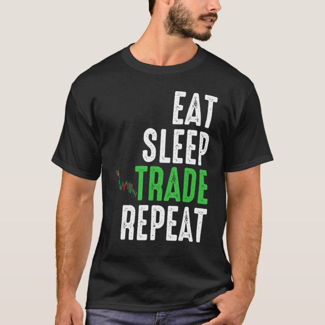 Camiseta Comer Sleep Trade Repetir Orgulloso Full Time Stoc (Anverso)