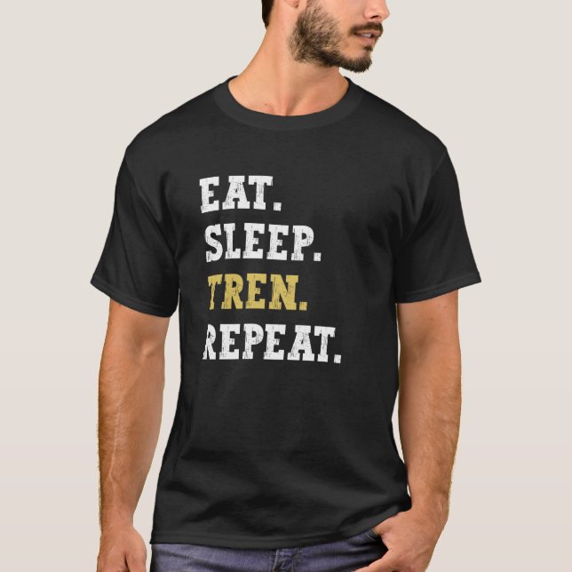 Camiseta Comer Sleep Tren Repetir el entrenamiento Gym Body (Anverso)