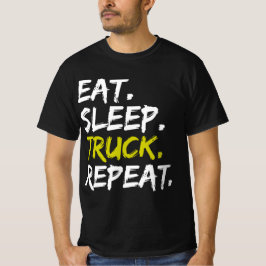 Camiseta Comer Sleep Truck Repeat Trucker Driver Funny