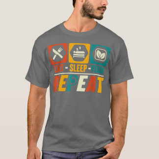 Camiseta Comer Sleep Vegan Repita Vegetable Veganism V