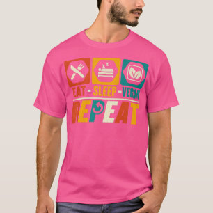 Camiseta Comer Sleep Vegan Repita Vegetable Veganism V