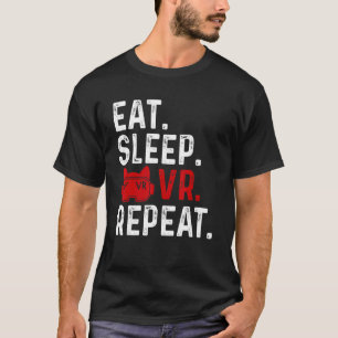 Camiseta Comer Sleep Vr Retro Realidad Virtual Realidad De