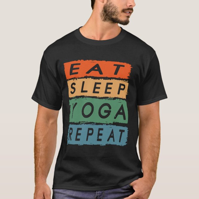 Camiseta Comer Sleep Yoga Repeat Vintage (Anverso)
