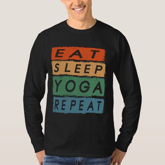 Camiseta Comer Sleep Yoga Repeat Vintage (Anverso)