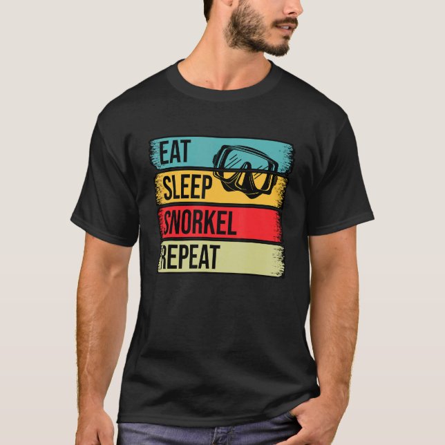 Camiseta Comer Snorkeling Snorkeling Repetir Scuba Buceador (Anverso)