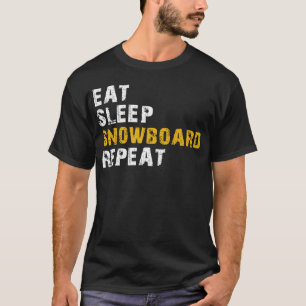 Camiseta comer snowboard dormido