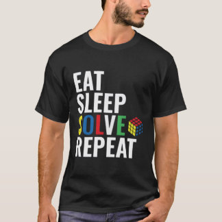 Camiseta Comer solución de sueño repite cubo de rompecabeza