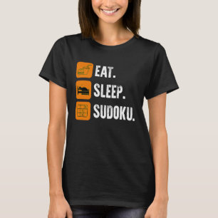 Camiseta Comer Sudoku Sudoku Repetir número de juego de mes
