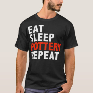 Camiseta Comer Sueño Afección De Cerámica Repetida Regalos 