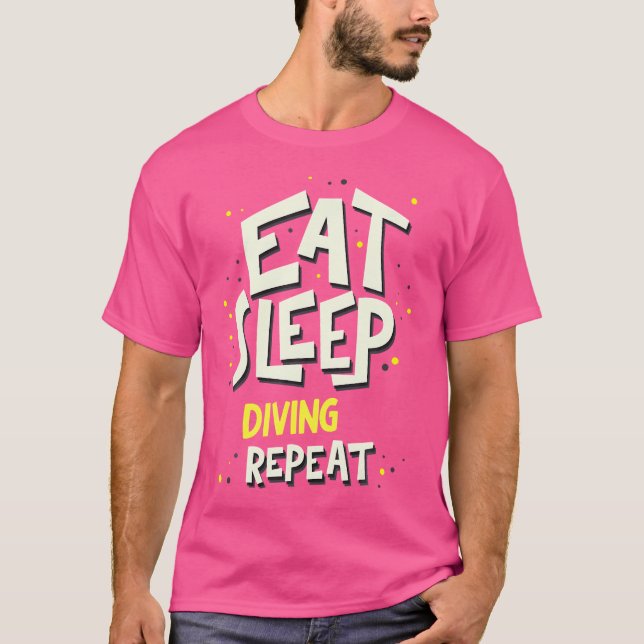 Camiseta Comer Sueño Buceo Repetir Buceo (Anverso)