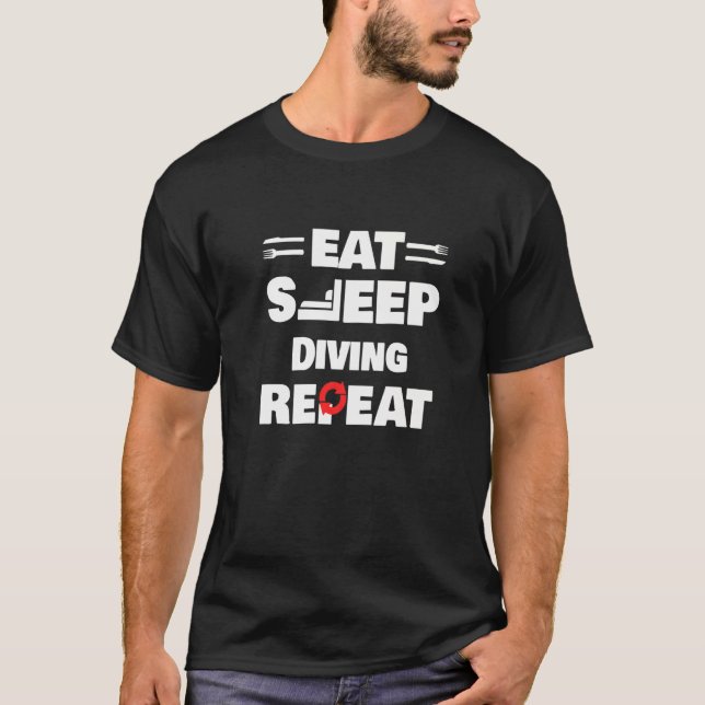 Camiseta Comer Sueño Buceo Repetir Buceo (Anverso)