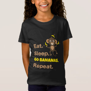 Camiseta Comer Sueño Ir Bananas Repetir   Mono gracioso
